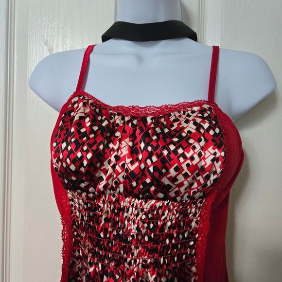 My Michelle Vintage Y2K red Black Camisole blouse Top size medium - Picture 4 of 10